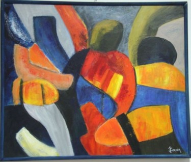 Peinture intitulée "MELEE" par Jacques Coeur, Œuvre d'art originale, Huile