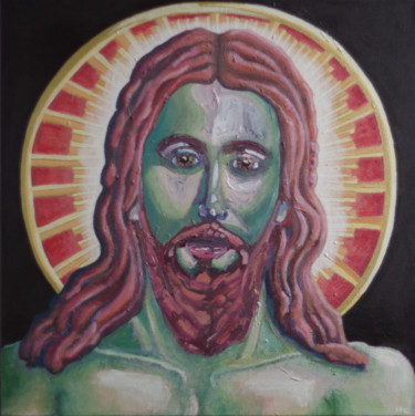 Painting titled "Le christ" by Mathilde Cognard, Original Artwork, Acrylic