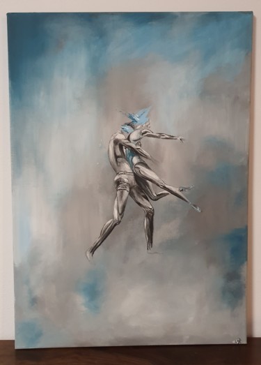 Malarstwo zatytułowany „Deep blue” autorstwa Coletta Riecken, Oryginalna praca, Akryl