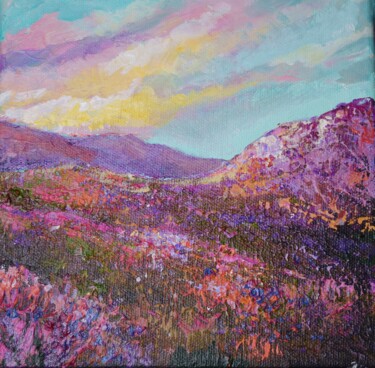 Painting titled "Purple Heather" by Colette Baumback, Original Artwork, Acrylic