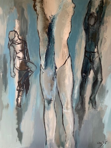 Malerei mit dem Titel "Les danseurs" von Colette Cauffet, Original-Kunstwerk, Acryl