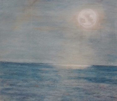 Peinture intitulée "clair de lune" par Colette Jotterand-Vetter, Œuvre d'art originale
