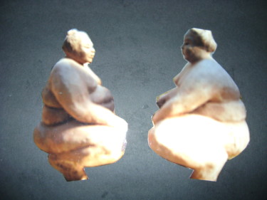 Sculpture titled "sumos avant le comb…" by Colette Jotterand-Vetter, Original Artwork