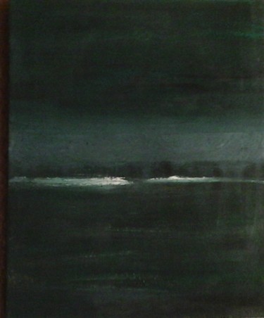 Pintura intitulada "Reflet de la nuit" por Colette Jotterand-Vetter, Obras de arte originais, Acrílico
