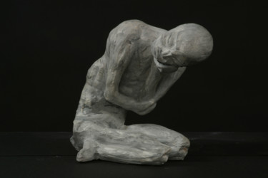 Sculpture intitulée "Le désespéré" par Colette Jotterand-Vetter, Œuvre d'art originale, Terre cuite