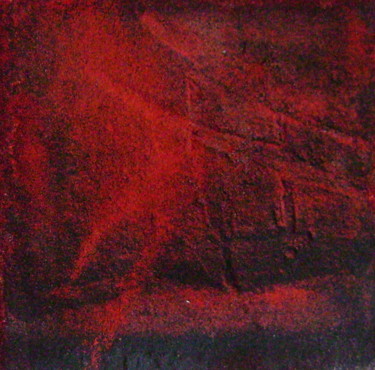 Картина под названием "abstrait rouge et n…" - Colette Jotterand-Vetter, Подлинное произведение искусства, Акрил