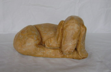 Sculpture intitulée "chien cocker" par Colette Jotterand-Vetter, Œuvre d'art originale, Terre cuite