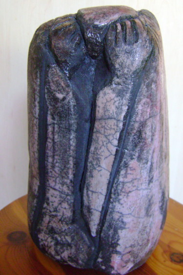 Скульптура под названием "le déprimé" - Colette Jotterand-Vetter, Подлинное произведение искусства, Терракота