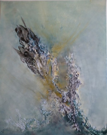 Painting titled "apres-le-reflux-de-…" by Colette Klein, Original Artwork, Oil