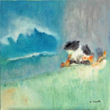 Painting titled "Sans titre 2021-182" by Colette Pisanelli, Original Artwork, Oil
