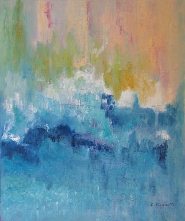 Painting titled "Sans titre 2021-186" by Colette Pisanelli, Original Artwork, Oil