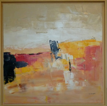 Painting titled "MIRAGE Huile 60x60" by Colette Pisanelli, Original Artwork, Oil