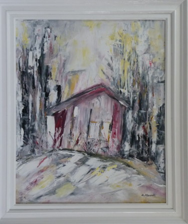 Painting titled "CABANE Huile 50x60" by Colette Pisanelli, Original Artwork, Oil