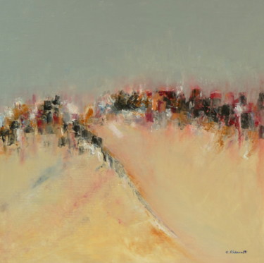 Painting titled "DESERT" by Colette Pisanelli, Original Artwork, Oil