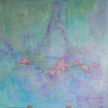 Malerei mit dem Titel "NÉNUPHARS Huile 60x…" von Colette Pisanelli, Original-Kunstwerk, Öl