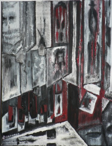 Peinture intitulée "Atelier de peintre" par Colette Terranova, Œuvre d'art originale, Huile