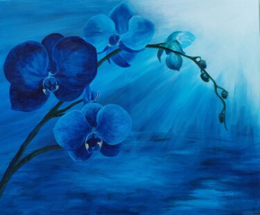 Painting titled "Orchidées" by Colette Tournier, Original Artwork, Acrylic