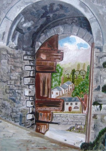 Peinture intitulée "Porte de St BEAT 31" par Colette Rhode, Œuvre d'art originale