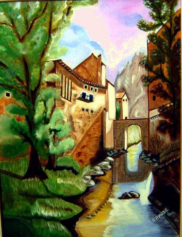 Painting titled "VIEUX  LERIDA  ( ES…" by Colette Rhode, Original Artwork