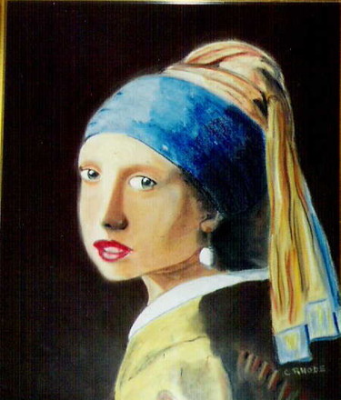 Painting titled "LA JEUNE FILLE à LA…" by Colette Rhode, Original Artwork