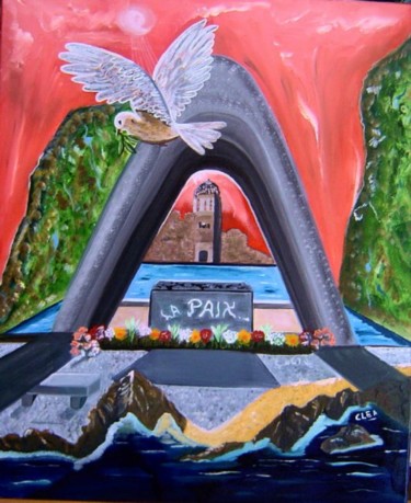 Painting titled "LA  PAIX  SYMBOLISE…" by Colette Rhode, Original Artwork