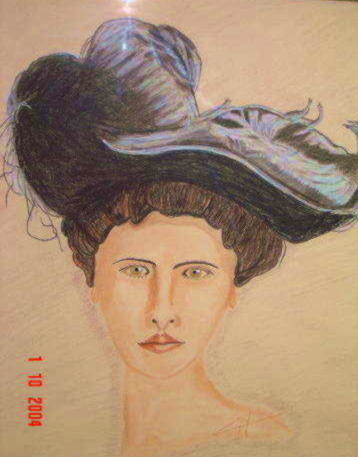 Peinture intitulée "Femme de 1800" par Colette Rhode, Œuvre d'art originale