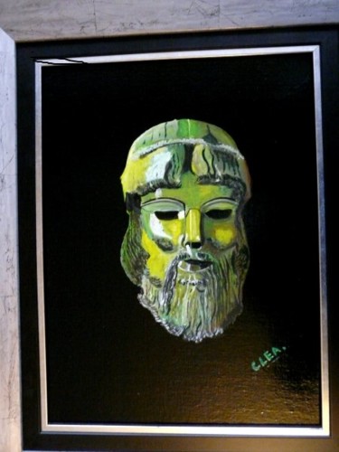 Peinture intitulée "Le masque de ZEUS" par Colette Rhode, Œuvre d'art originale