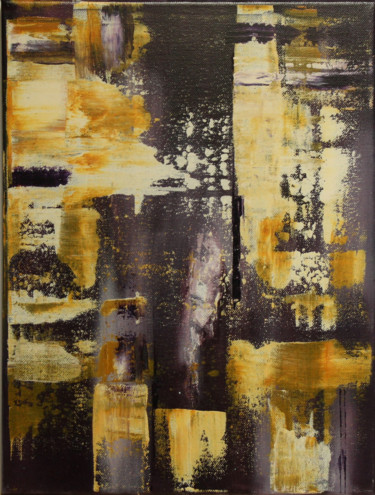 Painting titled "Gold" by Colette Lemeer, Original Artwork, Acrylic Mounted on Wood Stretcher frame