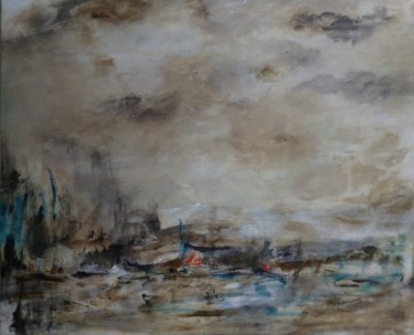 Malerei mit dem Titel "Heavy weather" von Colette Lemeer, Original-Kunstwerk, Acryl