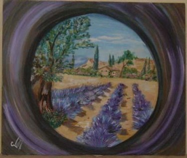 Peinture intitulée "zoom sur lavande" par Coline, Œuvre d'art originale