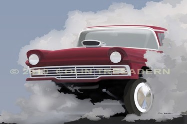 Painting titled "57 FORD GASSER." by Colin Tresadern, Original Artwork, Acrylic