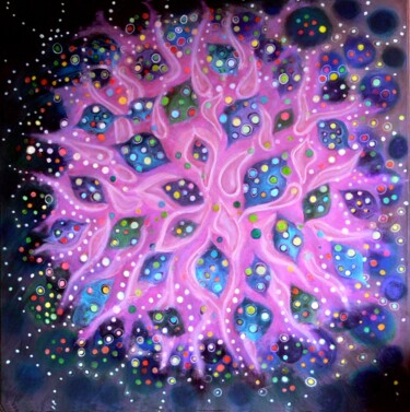 Картина под названием "Carnatic Fusion" - Collay Anne, Подлинное произведение искусства, Масло Установлен на Деревянная рама…