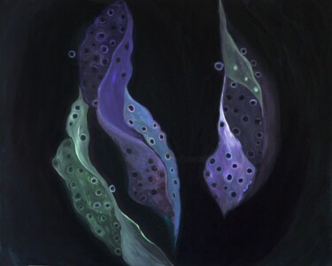 Painting titled "Inner Flow" by Collay Anne, Original Artwork, Oil Mounted on Wood Stretcher frame