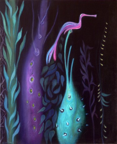 Картина под названием "Paradise Bird" - Collay Anne, Подлинное произведение искусства, Масло Установлен на Деревянная рама д…