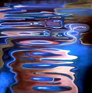 Peinture intitulée "Secret Life of Water" par Collay Anne, Œuvre d'art originale, Huile Monté sur Châssis en bois