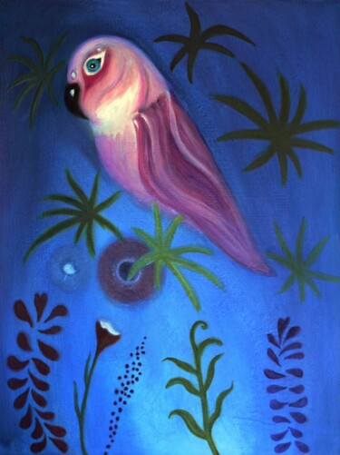 Painting titled "A Parrot Dream2" by Collay Anne, Original Artwork, Oil