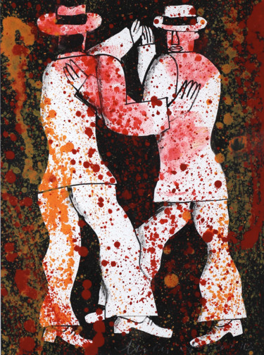 Malerei mit dem Titel "Danseurs de tango" von Collection Tango, Original-Kunstwerk, Tinte