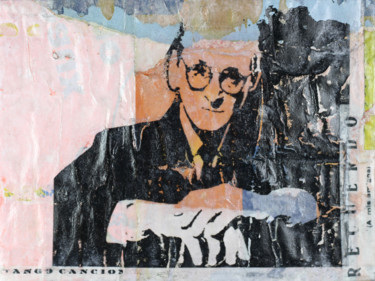 Collages titled "Recuerdo /PUGLIESE" by Collection Tango, Original Artwork, Collages Mounted on Wood Stretcher frame