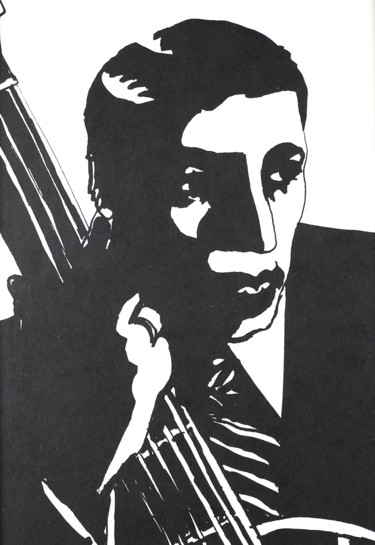 Druckgrafik mit dem Titel "Musicien/Gardel" von Collection Tango, Original-Kunstwerk, Siebdruck Auf Karton montiert