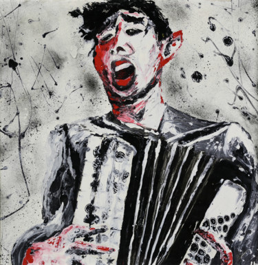 "Accordéoniste" başlıklı Tablo Collection Tango tarafından, Orijinal sanat, Sprey boya Ahşap panel üzerine monte edilmiş