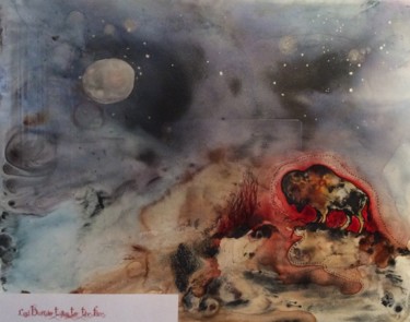Painting titled "img-1267.jpg Red Bu…" by Colleen, Original Artwork, Watercolor