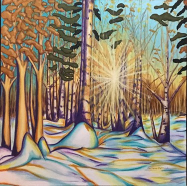 Pintura intitulada "Winter Sunrise in K…" por Colleen Pattrick, Obras de arte originais, Acrílico