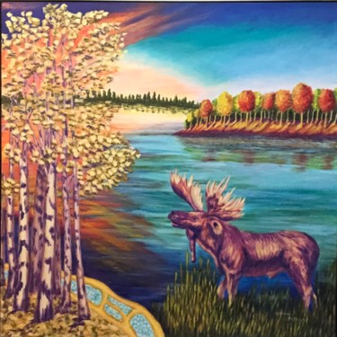 Peinture intitulée "Autumn in Sunset Co…" par Colleen Pattrick, Œuvre d'art originale, Acrylique