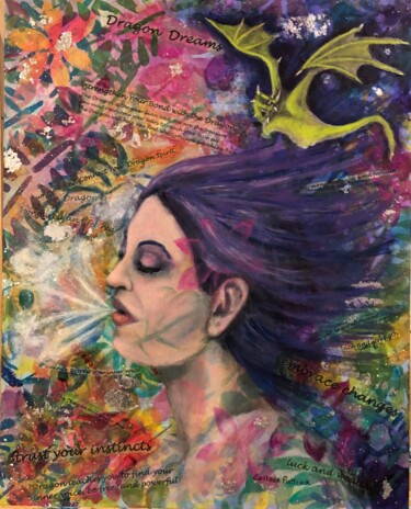 Malarstwo zatytułowany „Dragon Dreams” autorstwa Colleen Pattrick, Oryginalna praca, Akryl
