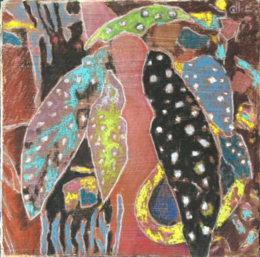 Tropical elegance (Élégance tropicale) Malerei mit dem Titel "Tropical elegance…" von Bernard Marie Collet, Original-Kunstwerk, Pastell