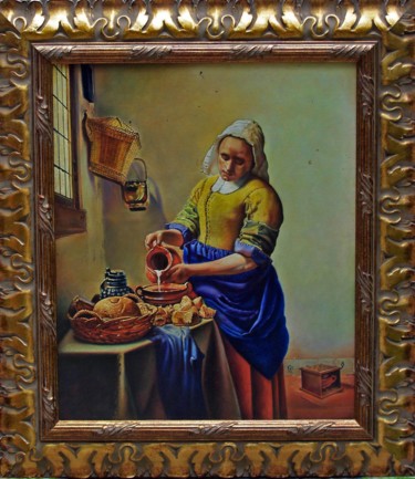Malerei mit dem Titel "VERMEER "La Laitièr…" von Colo, Original-Kunstwerk