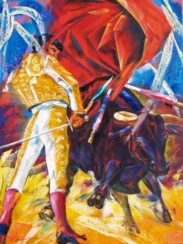 Schilderij getiteld "CORRIDA 1" door Colo, Origineel Kunstwerk