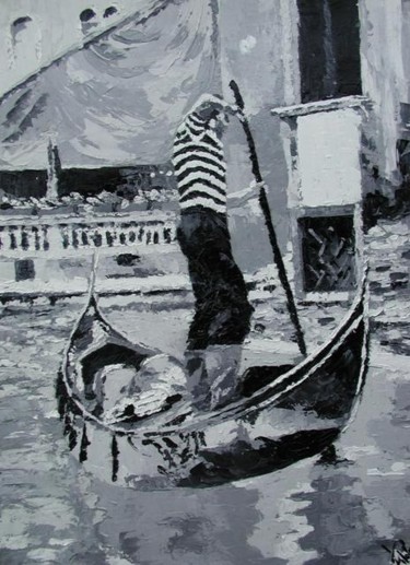 Painting titled "il gondoliere" by Paluan, Original Artwork