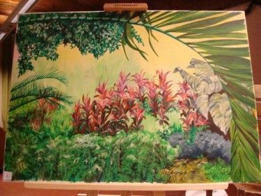 Peinture intitulée "coin de jardin" par Maryse Faure Taylor, Œuvre d'art originale