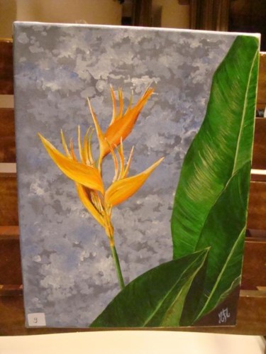 Peinture intitulée "oiseau de paradis" par Maryse Faure Taylor, Œuvre d'art originale